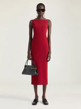 Givenchy Dark Red Sliced Midi Dress in Crepe Cady