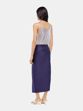Rabanne Navy Piercing Detail Midi Jersey Skirt