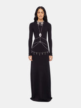 Rabanne Black Jeweled Backless Knit Gown