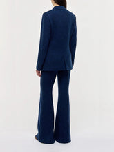Gabriela Hearst Electric Navy Speckled Cashmere Flare Pants