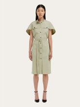 Ferragamo Burnt Sage Poplin Shirt Dress