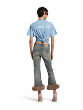 Balenciaga Back T-Shirt Medium Fit in Light Blue