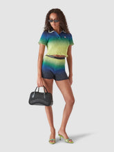 Casablanca Gradient Shirred Short Sleeve Polo Shirt