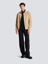 Balmain Beige Cotton Canvas Bomber Jacket