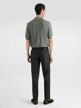 Dolce & Gabbana Grey Silk Polo Shirt with Micro-Dot Stitch