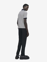 McQueen Ivory and Navy Striped Polo Shirt