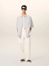 Ami Paris White Cream Cotton Worker Trousers
