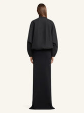 Courrèges Black Circle-Edged Long Knit Skirt