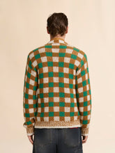 Marni Seagreen Checkerboard Wool Cardigan