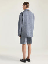 Givenchy Blue Checked Double Pleat Bermuda Shorts