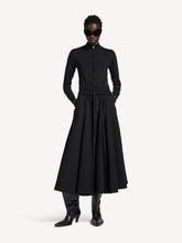 Balenciaga Black Cotton Godet Maxi Skirt
