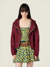 Miu Miu Amaranth Red Technical Fabric Blouson Jacket