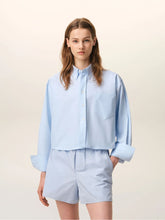 Ami Paris Blue Ami De Coeur Cropped Shirt