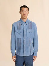 Marni Dusk Blue Suede Cut-Out Shirt
