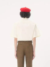 Valentino Garavani Ivory and Black Cotton Poplin Bowling Shirt
