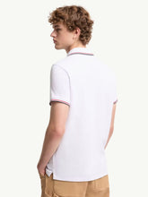 Moncler White Tricolour Cotton Polo Shirt