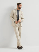 Brunello Cucinelli Beige Silk Linen and Wool Hopsack Deconstructed Cavallo Blazer