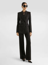 Dolce & Gabbana Black Pinstripe Bi-Stretch Wool Trousers