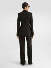 Dolce & Gabbana Black Pinstripe Bi-Stretch Wool Trousers
