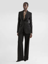 Dolce & Gabbana Black Single-Breasted Pinstripe Wool Jacket