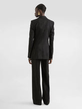 Dolce & Gabbana Black Single-Breasted Pinstripe Wool Jacket