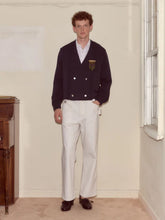 Bode Navy Double-Breasted Cardigan