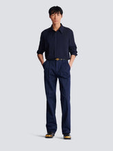 Balmain Navy Monogram Jacquard Shirt