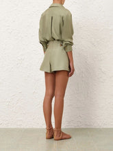 Zimmermann Palm Luna Wool Silk Tailored Shorts