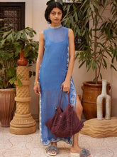 Alémais Blue Yasmeen Embellished Midi Dress