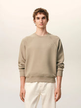 Ami Paris Taupe Beige Cotton Embossed Ami de Coeur Sweatshirt