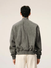 Ami Paris Carbon Goat Leather Ami de Coeur Zipped Jacket