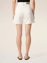 Ami Paris White Cotton Twill Shorts with Heritage Label