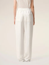 Ami Paris White Blended Linen Elasticated Waist Trousers