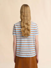 Marni Light Blue and Brown Striped Cotton T-Shirt