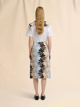 Marni Blue and Black Broderie Anglaise Floral Midi Skirt