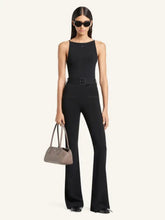 Courrèges Black Belted Knit Wide-Leg Jumpsuit