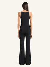Courrèges Black Belted Knit Wide-Leg Jumpsuit