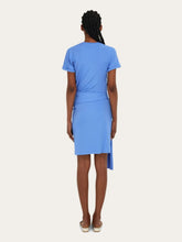 Ferragamo Blue Draped Viscose Mini Dress