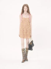 Valentino Garavani Beige Guipure Flower Mix Mini Dress