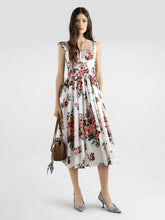Dolce & Gabbana Flower Bouquet Cotton Midi Dress