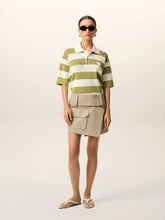 Ami Paris White Cream and Matcha Cotton Polo
