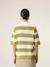 Ami Paris White Cream and Matcha Cotton Polo
