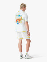 Casablanca White Tennis Landscape Silk Shorts