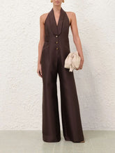 Zimmermann Dark Chocolate Alchemy Tuxedo Jumpsuit