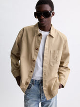 Saint Laurent Royal Beige Cassandre Cotton Gabardine Overshirt