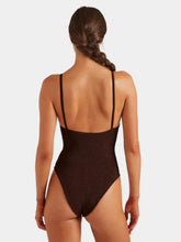 Hunza G Metallic Chocolate Mia Beaded Swim