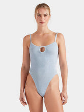 Hunza G Metallic Ice Blue Mia Beaded Swim