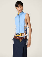 Miu Miu Light Blue Sleeveless Poplin Shirt