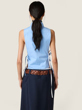 Miu Miu Light Blue Sleeveless Poplin Shirt
