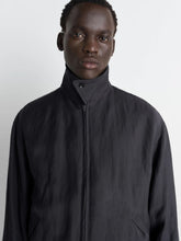 Lemaire Ash Black Viscose Linen Gabardine Short Blouson